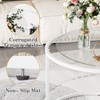aboxoo White Nesting Glass Table Set of 2, Small Glass