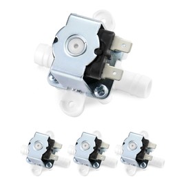 QWORK Discount Parts Direct 12V Electric Solenoid Valve - Normally Closed, 1/2" Barb Connection, 4 Pack for Washing Machines, Water Dispensers & Irrigation Systems, Durable Plastic & Brass