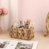 BSTKEY Natural Water Hyacinth 2-Slot Remote Control Holder, Hand-woven Remote