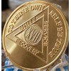 17 Year AA Medallion 22k Gold Plated Sobriety Chip