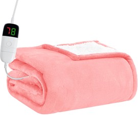 Heated Electric Blanket Twin - 62" x 84" Heating Blanket with 10 Heating Levels & 8 Hours Auto Off, Super Cozy Soft Sherpa Blanket with Fast Heating Overheating Protection, Machine Washable