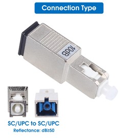 Duogalia 5 Pack SC/UPC Fiber Optic Attenuator 10dB, Fixed Single Mode Fiber Optic Attenuator, SC-UPC Male to Female