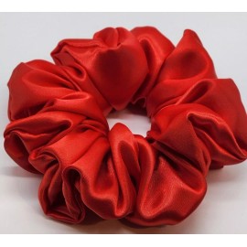 Jumbo XXL Jumbo Women Charmeuse Satin Scrunchie Elastic Hairbands Hair Ties XXL royal - Red