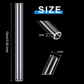 5 Pcs Glass Tube 12mm OD 2mm Thick Glass Blowing Tubes (4 Inch)