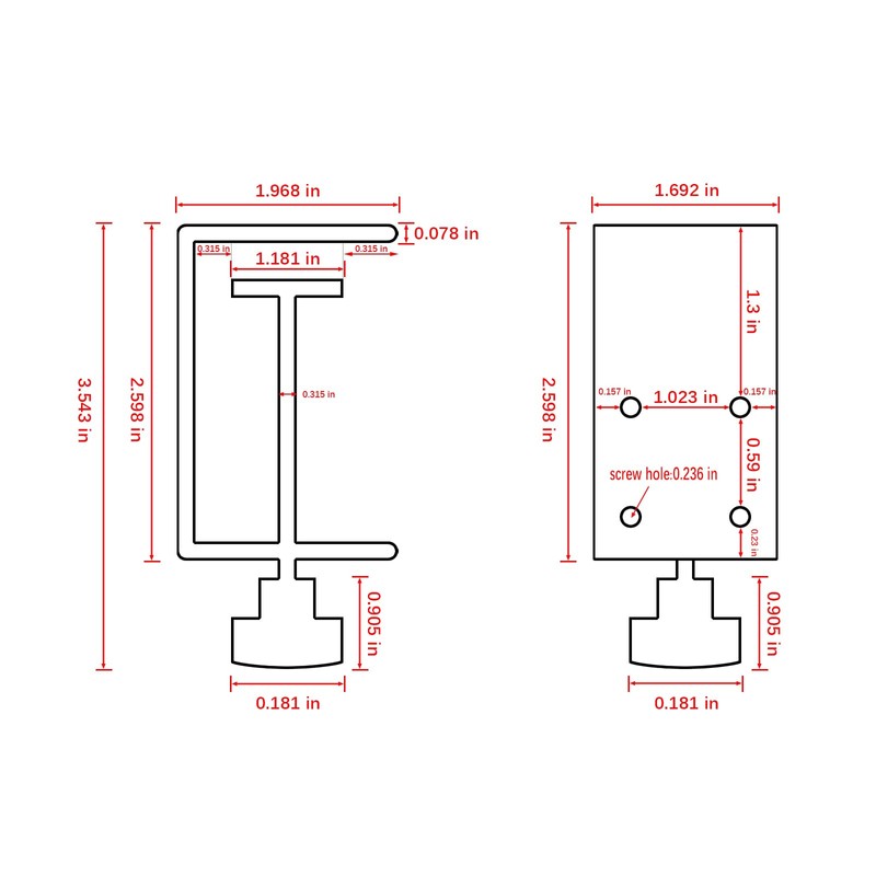 Jhanw Small C Clamps 2 Inch with 4 Small Holes