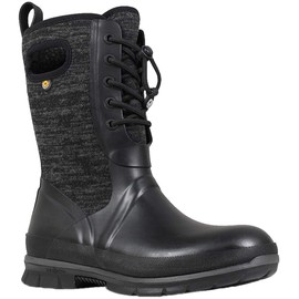 Bogs Women's Crandall Lace Knit Waterproof Insulated Winter Snow Boot, Black Multi, 6