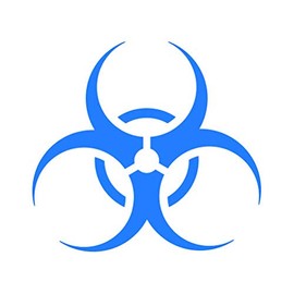 Biohazard Sticker - Decal - Die Cut - bio Hazard Symbol - Blue 4.00" x 3.60"