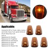 5Pcs Cab Marker Light Weatherproof Amber Teardrop Cab Top Running