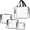 4Pcs Crystal Clear PVC Travel Toiletry Bag Kit for Women