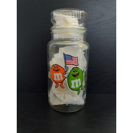 Olympics M&M's 1984 L.A. Olympic Commemorative Glass Candy Jar With Lid Vintage 1980©