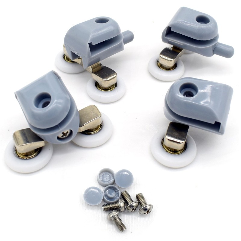 Shower Double Door Roller Runners Wheels Plastic Pulley for 4-6mm