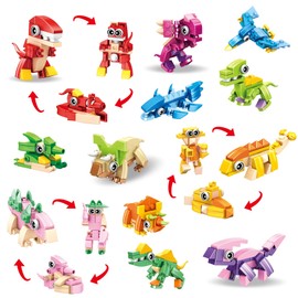 ZIYOSTAR 12 Packs36 Kinds of Dinosaurs Building Blocks Toy, DIY Dinosaurs Animals Building Blocks Sets for Classroom Prizes,Birthday Party Favors for KidsIdeas for Boys and Girls Ages 6-12