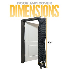 US Cargo Control Quilted Door Jamb Protector Pad 72" x 24", Door Frame Cover with Metal Flex Loop Rings, Cotton/Polyester Quilted Furniture Pads for Moving, Reusable Door Frame Protection