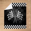 Black White Checkered Flag Flannel Fleece Blanket,Racing Car Extreme Sports