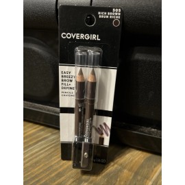 Covergirl Easy Breezy Brow Fill + Define Pencils 505 Rich Brown NEW SEALED