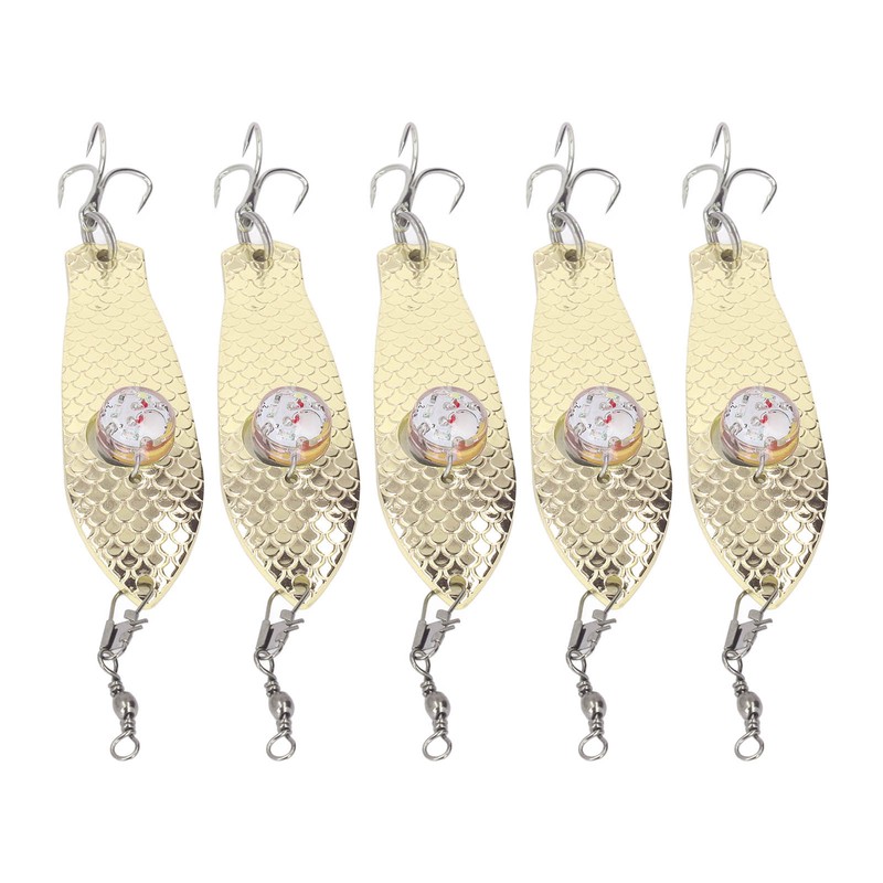 5PCS LED Fishing Lure Light Rustproof Stainless Steel LED Lighted