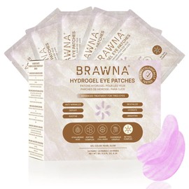 BRAWNA Under Eye Patches – Hydrogel Masks with Retinol, Collagen & Hyaluronic Acid – For Puffy Eyes, Wrinkles, Eye Bags & Dark Circles – Pearl Glow – 24 Pairs
