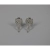 Stud Earrings Moonstone Gemstone Silver-Pl
