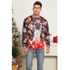uideazone Mens Ugly Christmas Sweater Funny Pizza Cat Printed Long