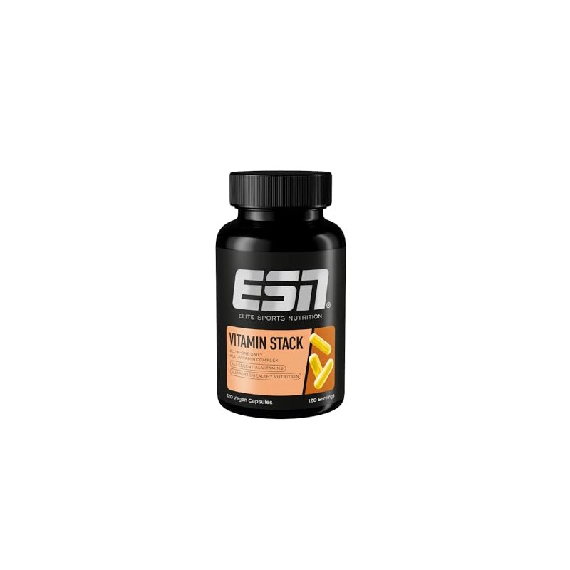 ESN Vitamin Stack, 120 Vegan Capsules with All Essentials Vitamins