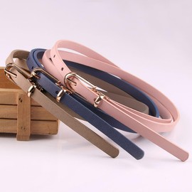 KASSAI One-Point Belt - Slim Belt, Total Length 106cm (41.7 inches), Width 1cm (0.4 inches), Size Adjustable by Cutting, Women's, Casual, Business, Inspected in Japan, Black