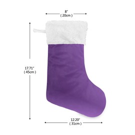GOODOLD Christmas Stocking Purple Xmas Stockings Decoration for Family Holiday Party Ornaments Decor Fireplace 18 x 12 Inch 1PCS