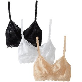 Cosabella Women's Never Say Never 3-Pack Sweetie Soft Bra, Black/Blush/White, Medium