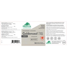 Goldenseal Coptis C1000 by Provita Nutrition (Canadian Made) 90 Vegetarian Capsules