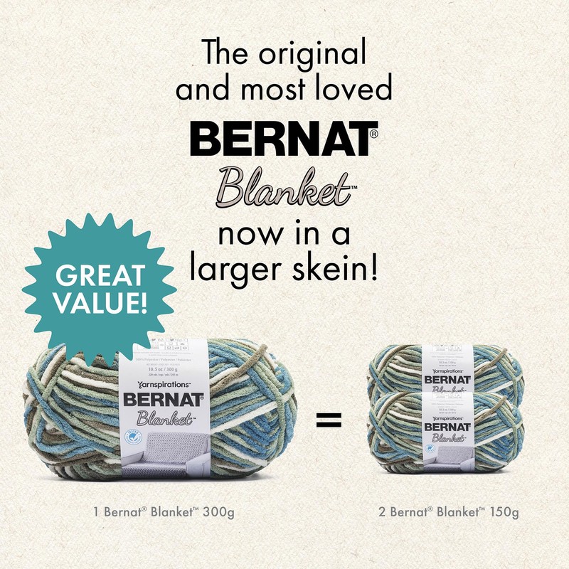 Bernat Blanket Speckle Cream Yarn - 2 Pack of 10.5oz/300g
