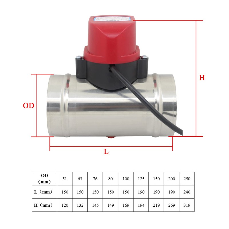 Motorized dampers HVAC 220v Remote Control with air Duct Damper
