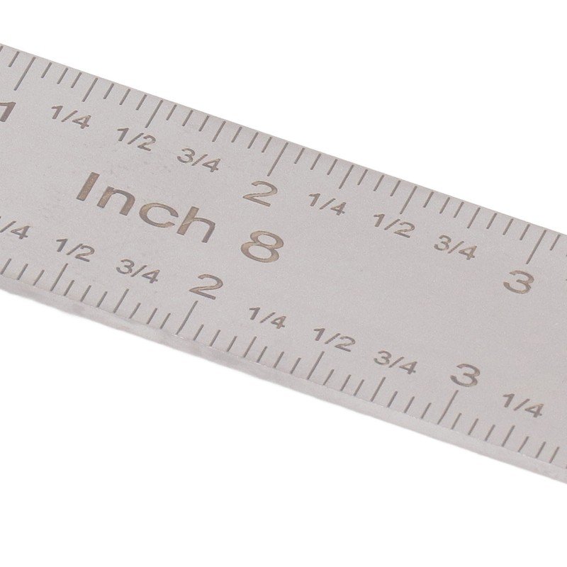 T Square Ruler 8in Drawing Metal Woodworking Layout Measuring Scriber