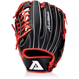 Akadema Torino Series Baseball Infielders Gloves, Black/Red, Right Hand, 12"