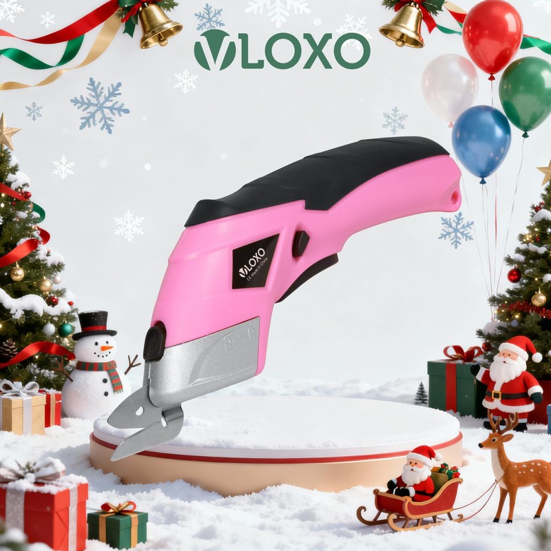 VLOXO Cordless Electric Scissors Cardboard Cutter with 2 Type Blades