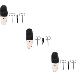 Beaupretty 12pcs Stainless Steel Portable Nose Hair Trimmer Set for Women Beard Scissors Mustache Scissors Beauty Grooming Kit