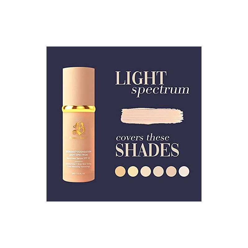 Bio Mimic Foundation Light Spectrum by ; Hydrating, Anti-Ageing, Concealing,