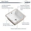KDKSC 14 Inch Small Undermount Bathroom Sink White Ceramic Square