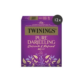 Twinings Pure Darjeeling Black Tea in Tea Bag - Delicate Black Tea with a Touch of Nutmeg, Picked in the Cultivation Areas of the Himalayan Region, Pack of 12 (10 Bags Each)