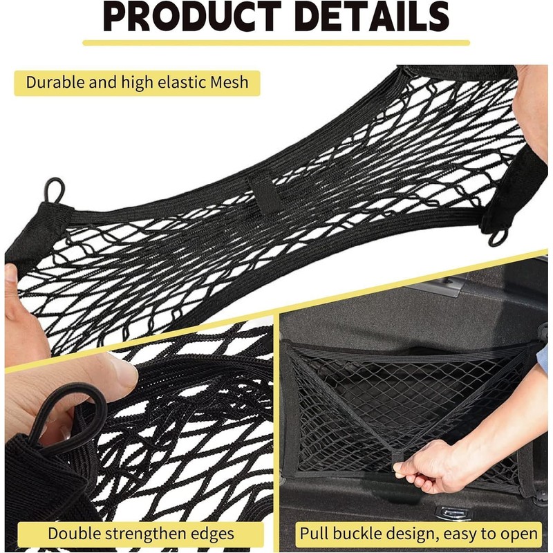 2 Pack Car Storage Net, DEDC 17.7x9.8 inch Cargo Net