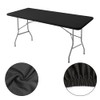 KRISMYA 6 Pack Fitted Tablecloth for 6 Foot Tables, Black