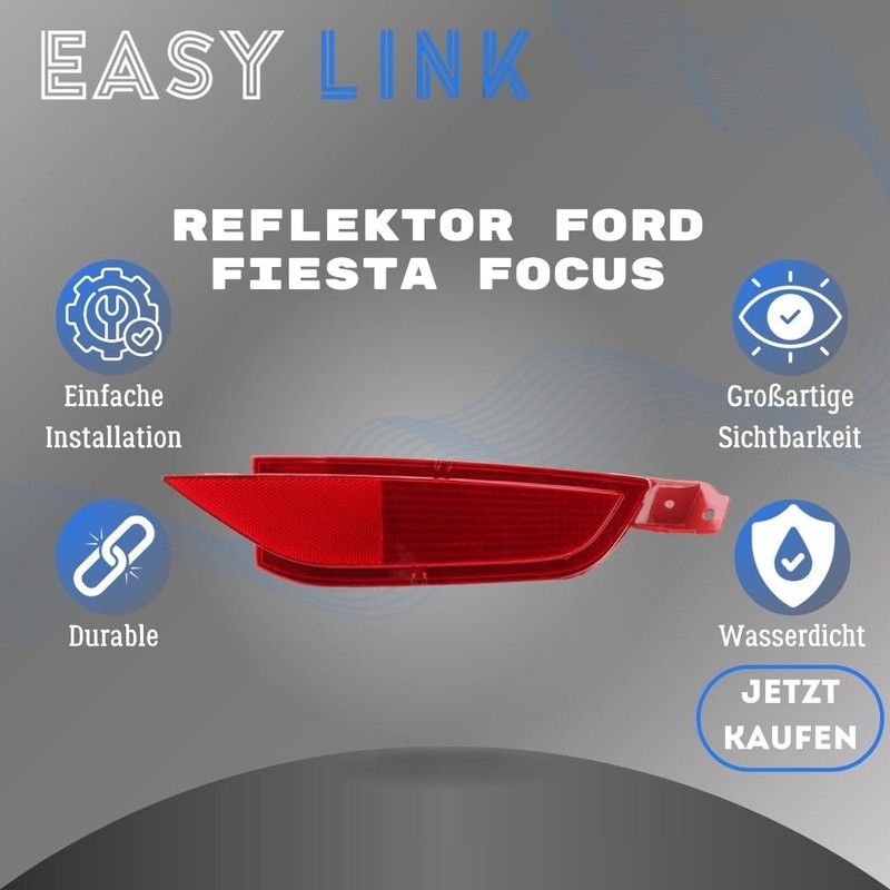 Easy Link Reflector Rear Reflector Bumper Right Compatible with Ford