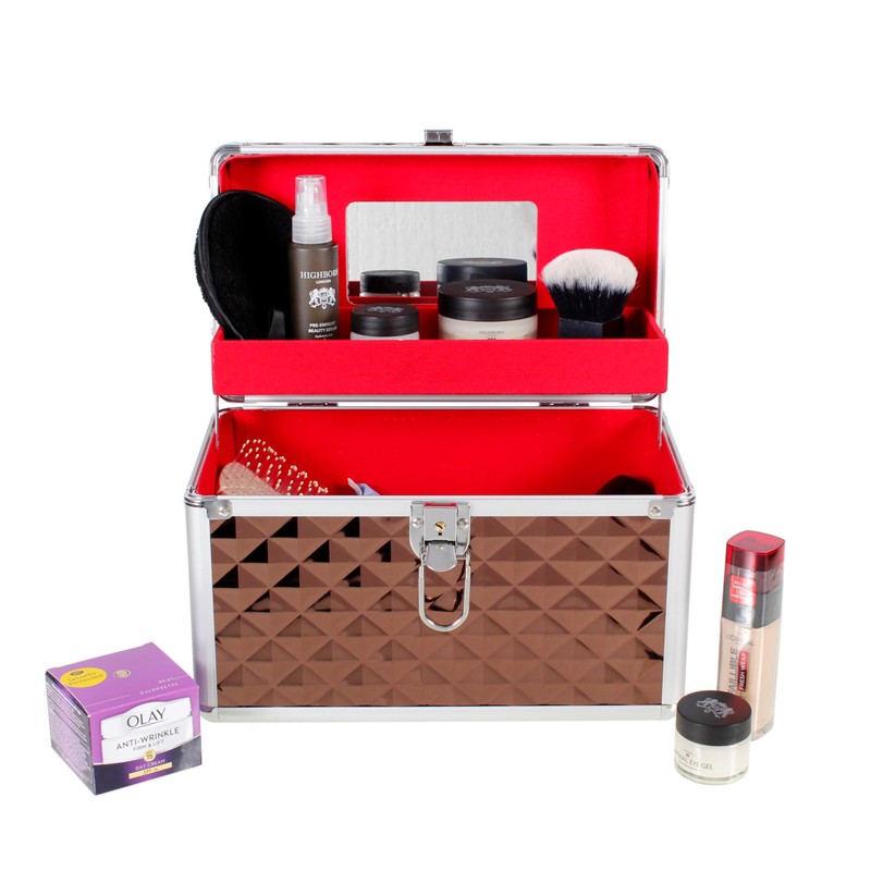 Aluminium Hard Make Up Travel Storage Box Cosmetic Beauty Vanity