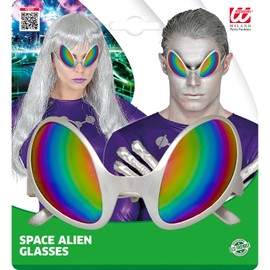 W WIDMANN MILANO Party Fashion - Alien Glasses with Holographic Lenses, Alien, Space, Space, Accessory, Themed Party, Carnival