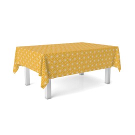 Martina Home Polygon Oilcloth Tablecloth 140 x 140 cm Mustard