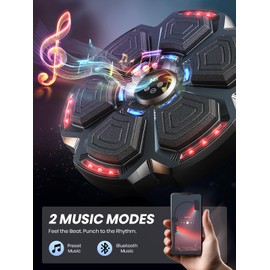 Upgraded Music Boxing Machine for Adults and Kids, Smart Bluetooth Boxing Trainer with Gloves, Wall Mounted Electronic Music Punching Machine with 9 Modes & 9 Speeds, for Home, Office, and Gym Workout