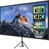 Portable Projector Screen with Tripod Stand, 16:9 4K HD, Indoor