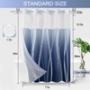 TWLSNCD Extra Long No Hook Ombre Navy Blue Striped Shower
