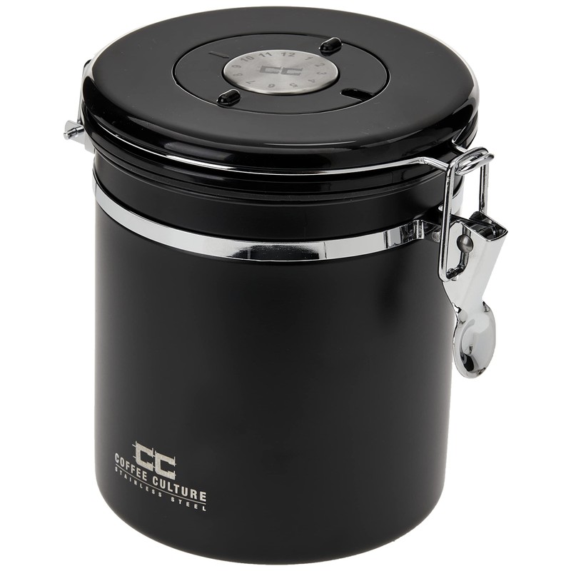 Coffee Culture Coffee Canister, Medium, Black