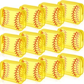 Reginary 12 Pcs Softball Team Gifts Cosmetics Bag PVC Clear Portable Makeup Bags Organizer 7 x 4.3 x 2.4 '' Waterproof Sport Zippered Toiletry Carry Pouch for Softball Team Coach Travel Party Supplies