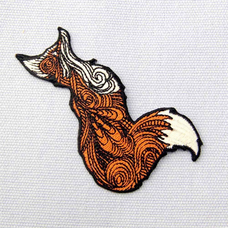 Pretty Fox Embroidered Iron on Sew on Patch
