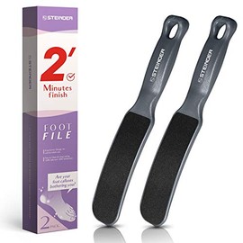 Colossal Foot File Callus Remover, STEINDER Easy Foot File, Double Sided & 2 Pack, Colossal Pedicure Foot RASP, Dead Skin Exfoliator for Hygienic & Safe, Designed for Comfort & Safe